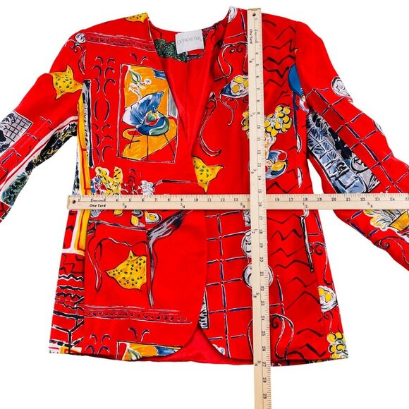 Doncaster Womens Colorful Abstract Print Blazer Jacket Size S - Picture 4 of 6
